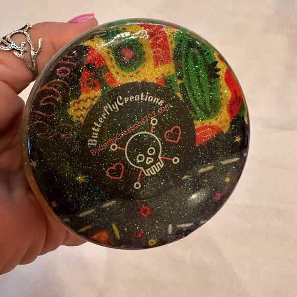 Tumbler Hand Crafted Tacos Sugar Skulls Dia De Los Muertos 20 oz. - Picture 5 of 9